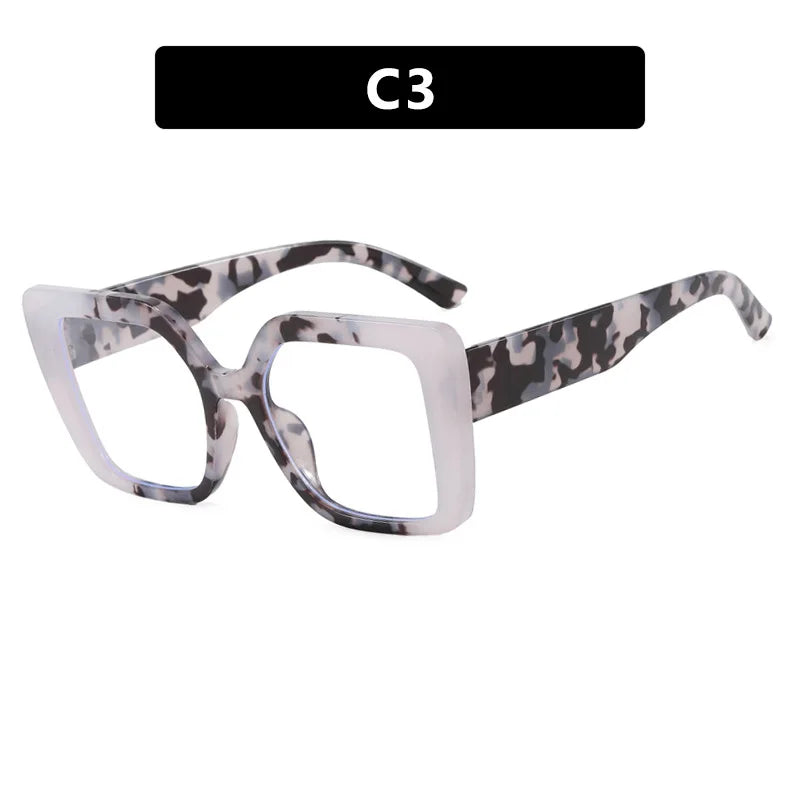 Gray White Fashion Anti-Blue Light Eyeglasses Optical Lens
