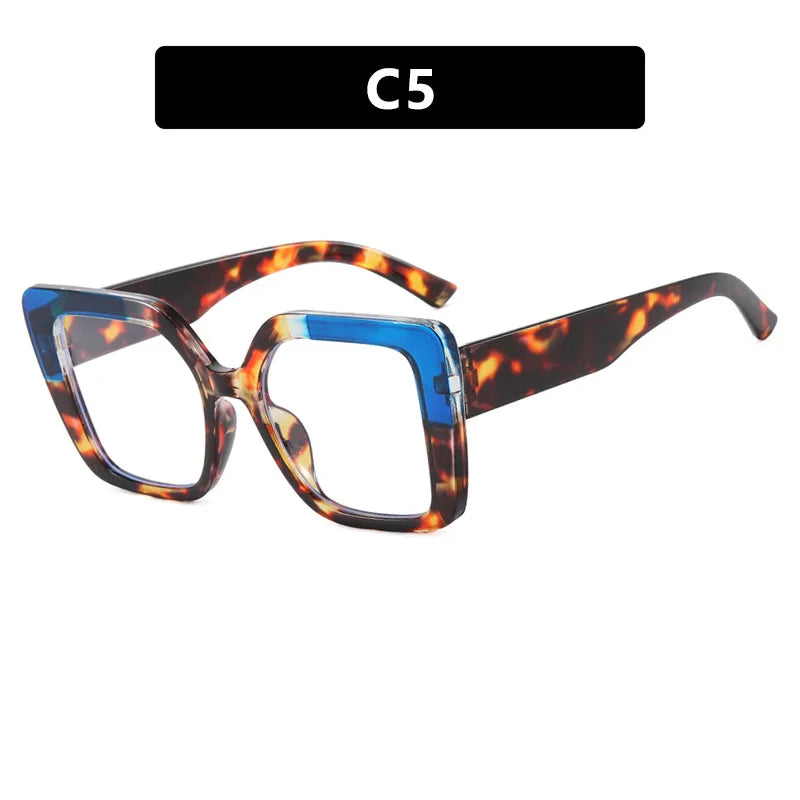 Leopard Blue Fashion Anti-Blue Light Eyeglasses Optical Lens