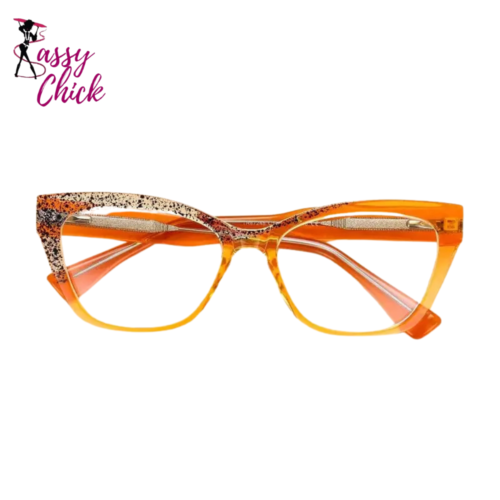 Fashion Anti Blue Colored Eyebrow Frame Eyeglass Sassy Chick Logo
