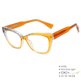 Orange Silver Fashion Anti Blue Colored Eyebrow Frame Eyeglass