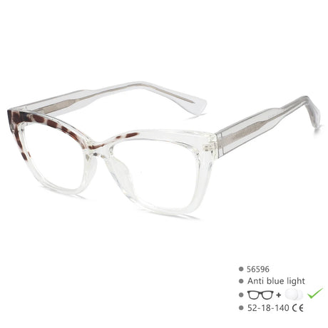 White Silver Fashion Anti Blue Colored Eyebrow Frame Eyeglass