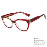 Red Leopard Fashion Anti Blue Colored Eyebrow Frame Eyeglass