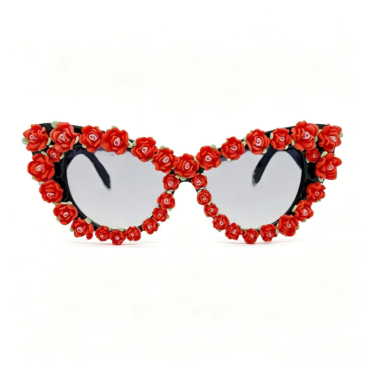 Fashion Baroque Floral Gradient lens Cat Eye 3D Sunglasses
