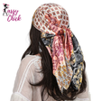 Fashion Beach Square Silk Scarves Shawls Sassy Chick Logo