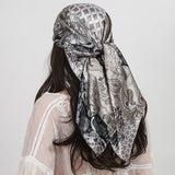 Silver Fashion Beach Square Silk Scarves Shawls