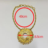 Size of Fashion Beaded Rhinestone Round Pendant Necklace