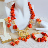 Fashion Beads African Coral Jewelry Set