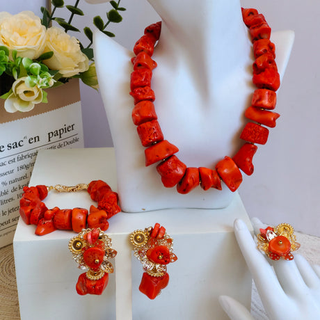 Fashion Beads African Coral Jewelry Set