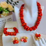 Fashion Beads African Coral Jewelry Set