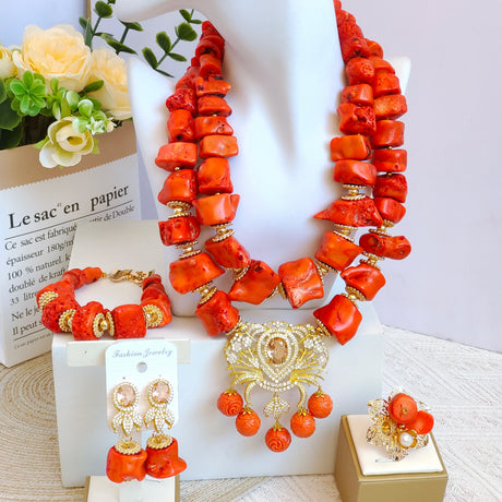 Fashion Beads African Coral Jewelry Set
