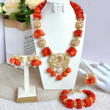 Fashion Beads African Coral Jewelry Set