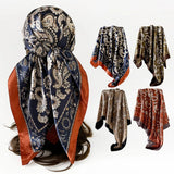 Collection of Fashion Bohemian Pattern Square 90*90cm Silk Scarf Bandanna