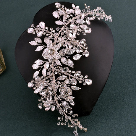 silver flower hair piece 