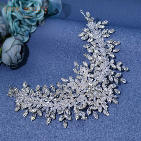 silver bridal hair piece 