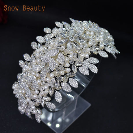 silver bridal hair piece 