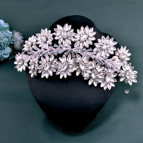 silver bridal hair piece 
