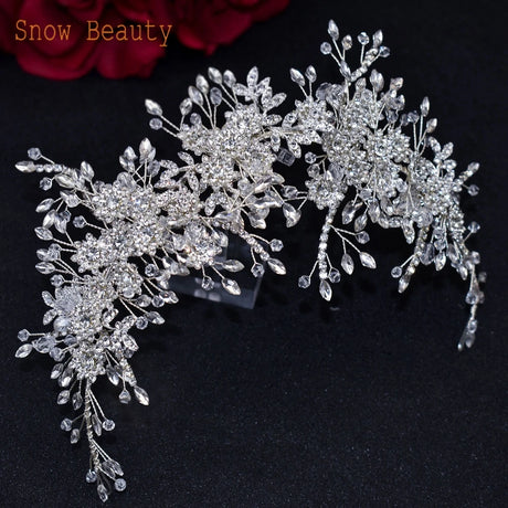 silver bridal hair piece 
