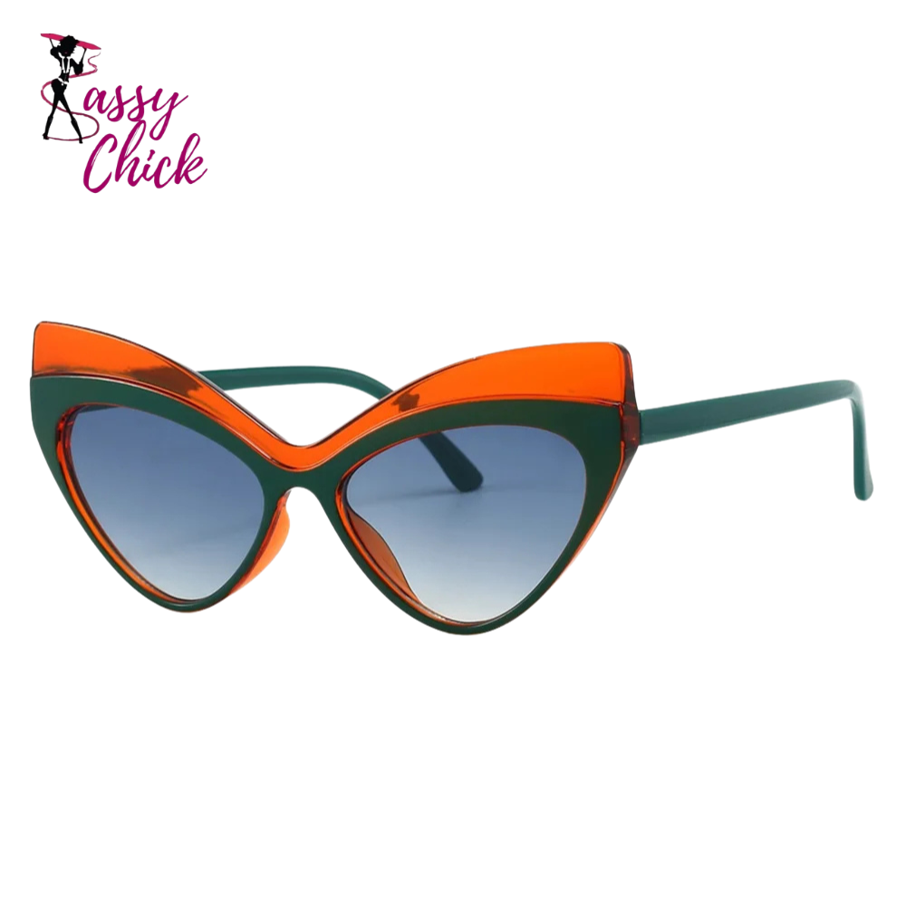 Fashion Cat Eye Sunglasses Vintage Shades Sassy Chick Logo