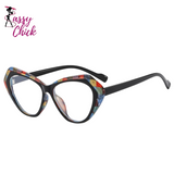 Fashion Color-blocked TR90 Resin Reading Glasses Sassy Chick Logo