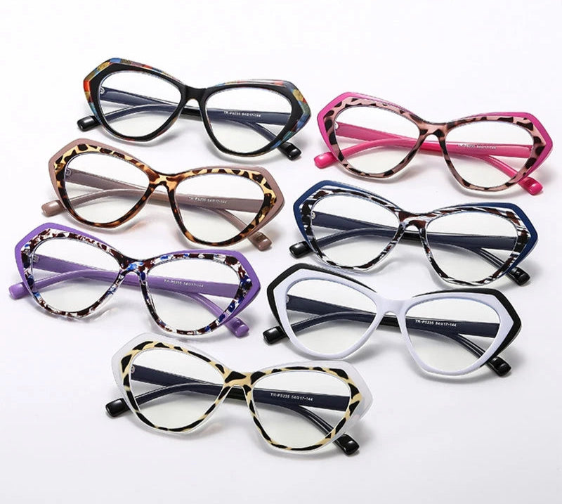 Collection of Fashion Color-blocked TR90 Resin Reading Glasses