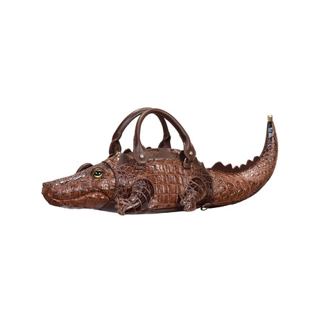 Brown Fashion Crocodile Shape Handbag