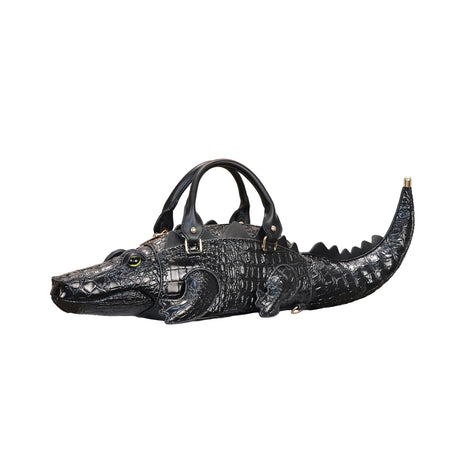 Black Fashion Crocodile Shape Handbag