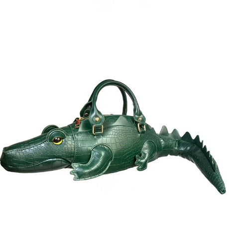 Green Fashion Crocodile Shape Handbag
