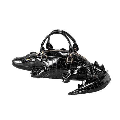 Black Fashion Crocodile Shape Handbag
