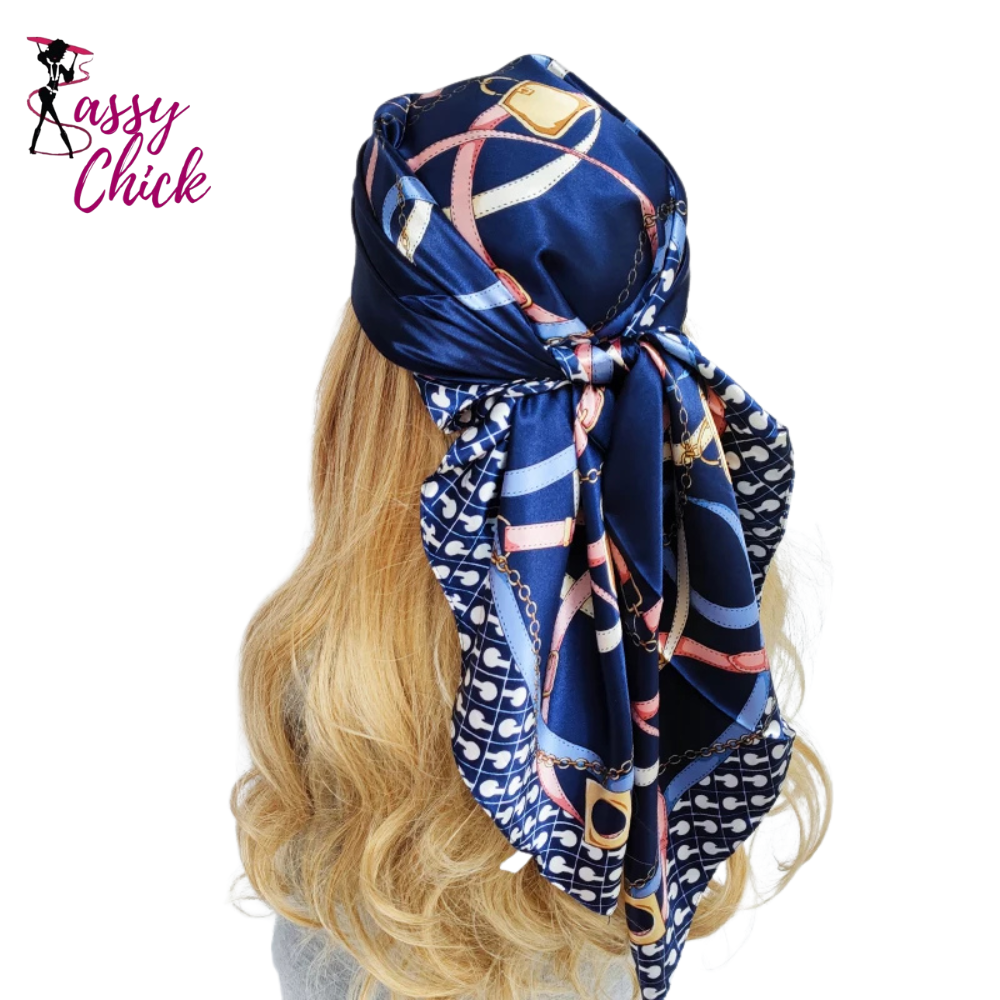 Fashion Designer Foulard Silk Scarves Luxury Hijab Bandana Sassy Chick Logo