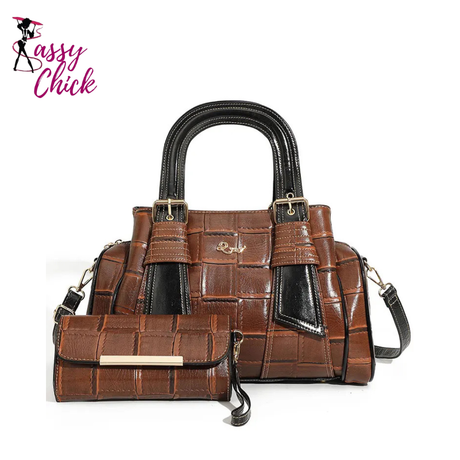 Fashion Designer Large Capacity Leather Purse Handbags Sassy Chick Logo