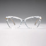 White Fashion Diamond Style Frame Square Glasses