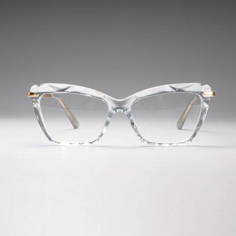 White Fashion Diamond Style Frame Square Glasses