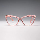 Pink Fashion Diamond Style Frame Square Glasses