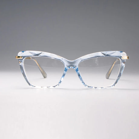 Transparent White Fashion Diamond Style Frame Square Glasses