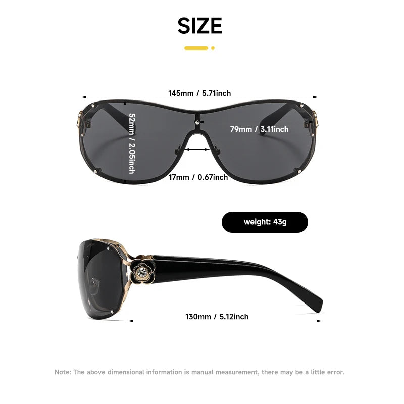 Size of Fashion Goggles UV400 Rhinestone Sunglasses