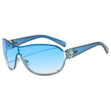 Blue Fashion Goggles UV400 Rhinestone Sunglasses