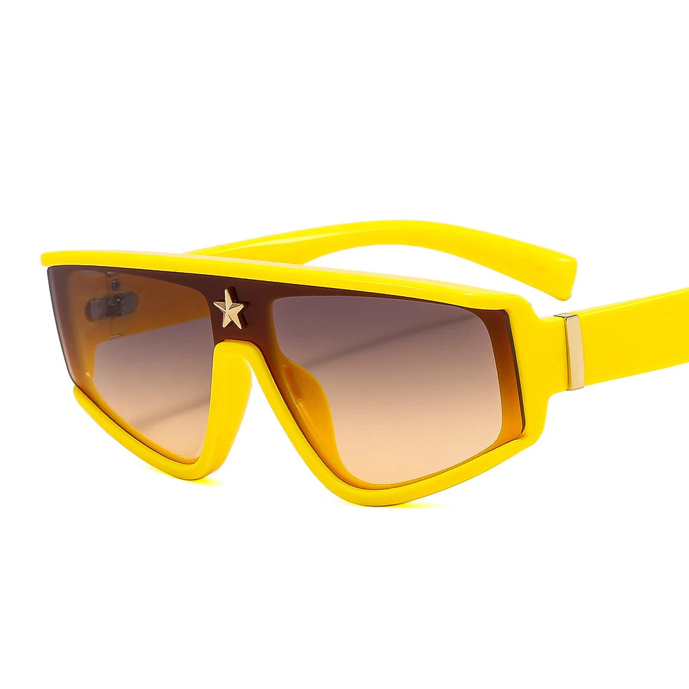 Yellow Fashion Gradient Punk Designer Sunglasses