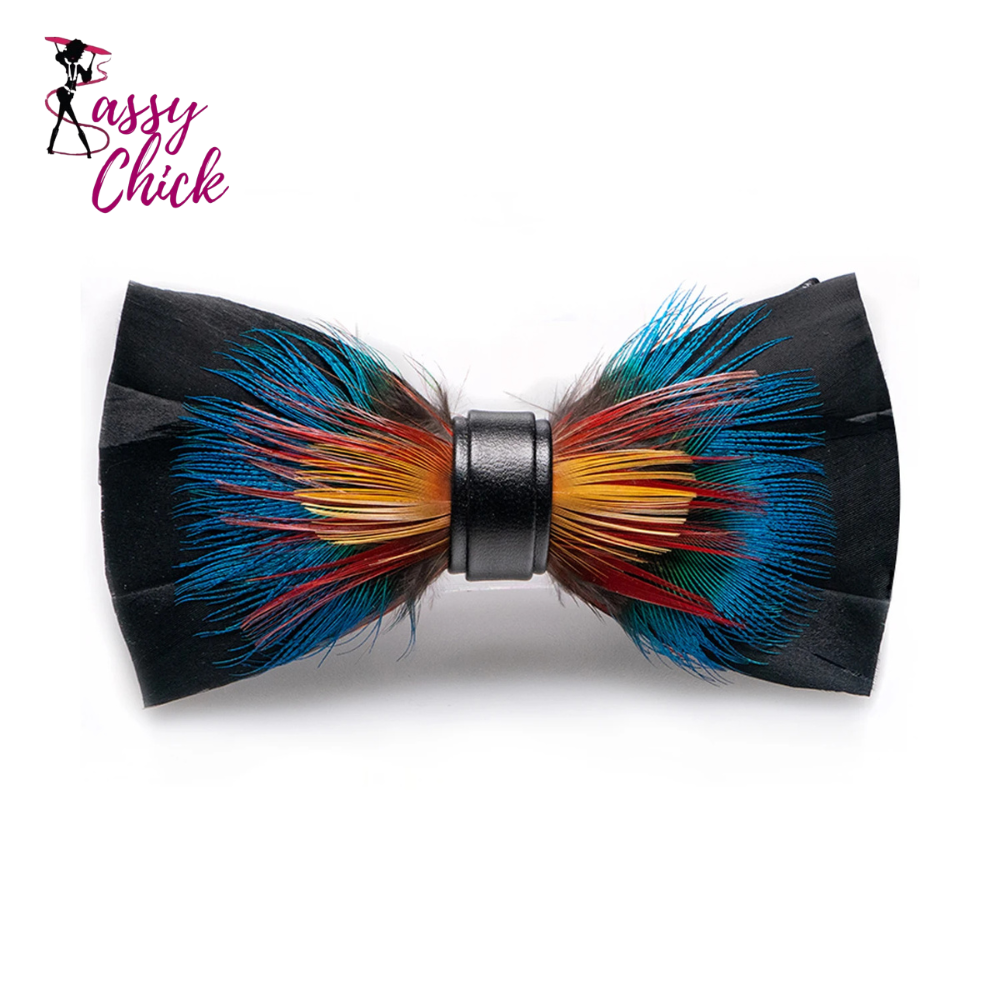 Fashion Handmade Feather Bowtie Suit Accessories Sassy Chick Logo
