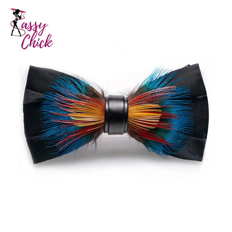 Fashion Handmade Feather Bowtie Suit Accessories Sassy Chick Logo
