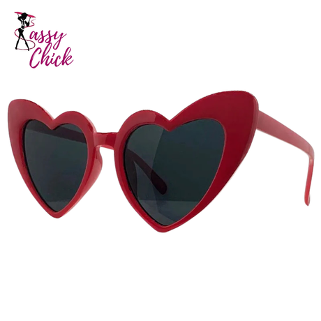 Fashion Heart Shaped UV400 Sunglasses Sassy Chick Logo