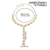 Size of Fashion Irregular Baroque Y-shaped Geometric Necklace