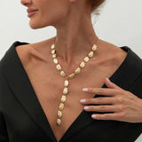 Gold Fashion Irregular Baroque Y-shaped Geometric Necklace
