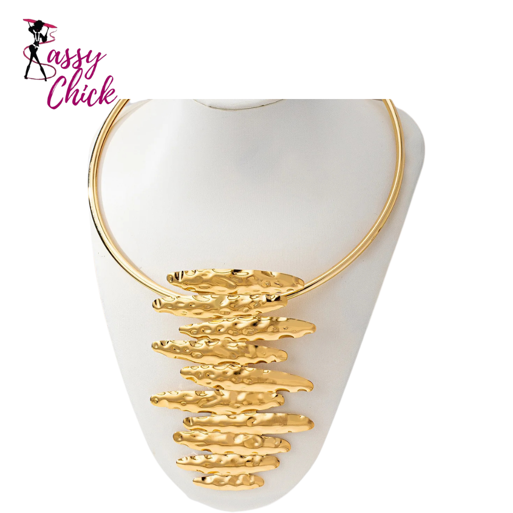 Fashion Irregular Geometric Texture Choker Necklace Sassy Chick Logo