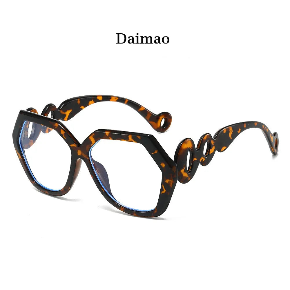 Fashion Large Size Frame Women Anti-blue Light Eyewear