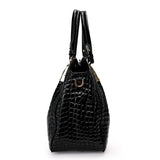 Fashion Light Cowhide Black Handbag