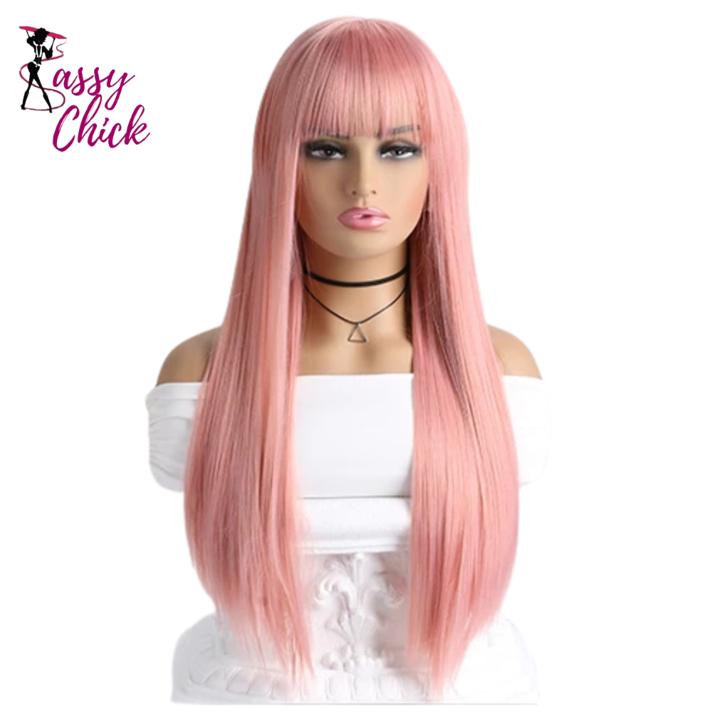 Fashion Long Straight 26Inch Synthetic Wig Sassy Chick Logo