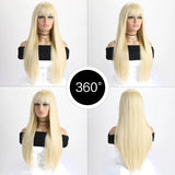 Blonde Fashion Long Straight 26Inch Synthetic Wig