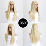Blonde Fashion Long Straight 26Inch Synthetic Wig