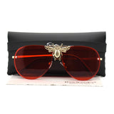 Red Fashion Luxury Designer Oversized Retro Sunglasses
