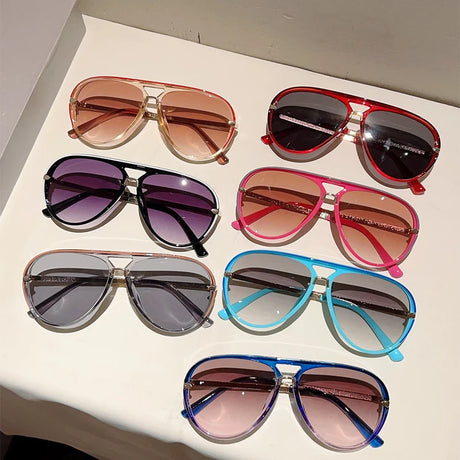Collection of Fashion Multi-color Gradient Vintage Pilot Sunglasses